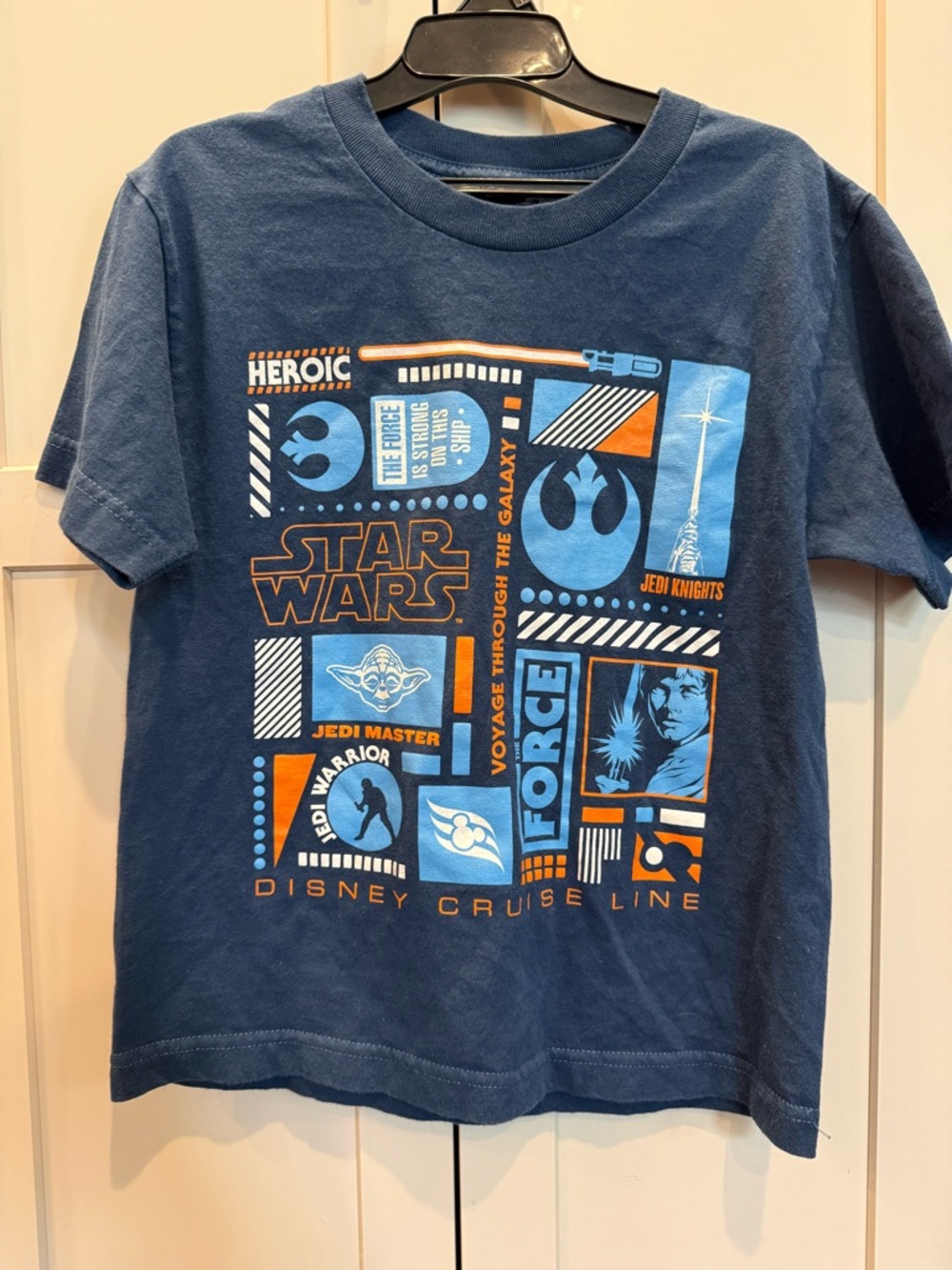Disney Star Wars Graphic Tee - Navy Blue with Light Blue & Orange Print